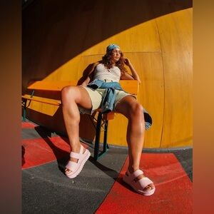 DR. MARTENS Voss Mono Leather Strap Sandals Chalk Pink NIB Size 7!